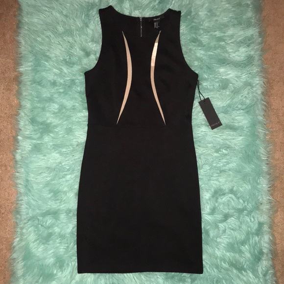 NWT Forever21 black mini dress w/tan sheer ancient